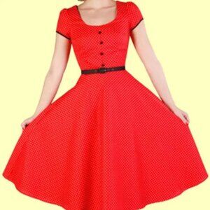 NWT Stop Staring Red and White Cheesecake Swing Dress Size 14